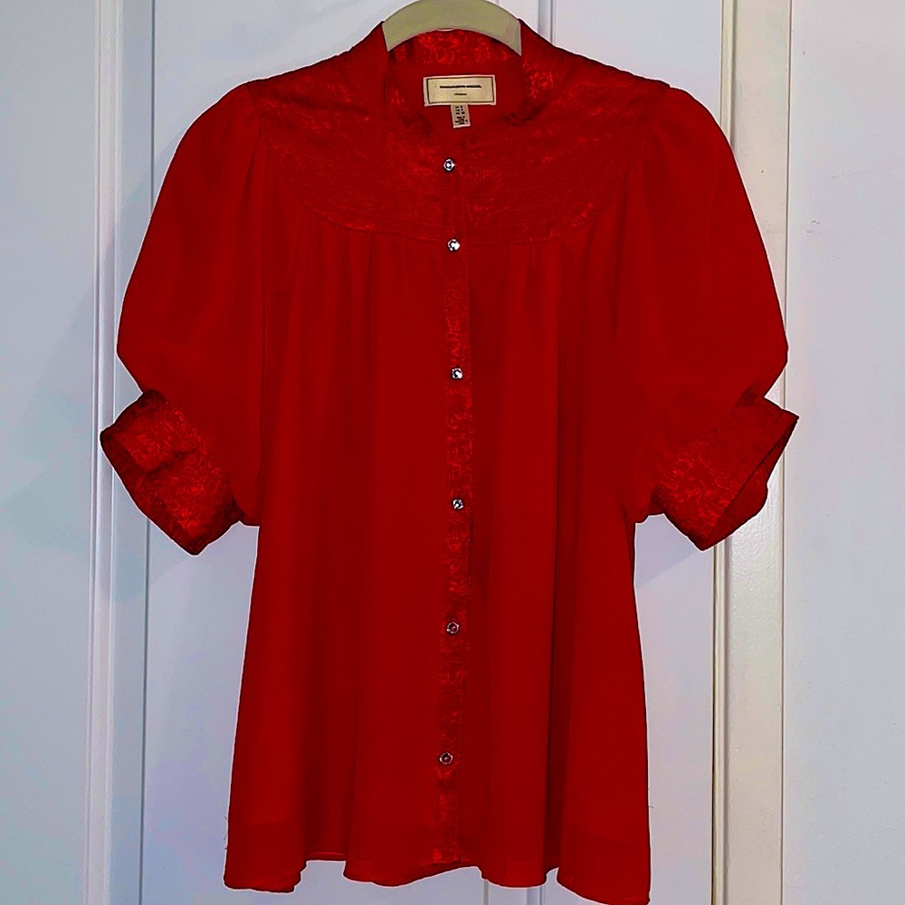 Anthropologie Embroidered Blouse